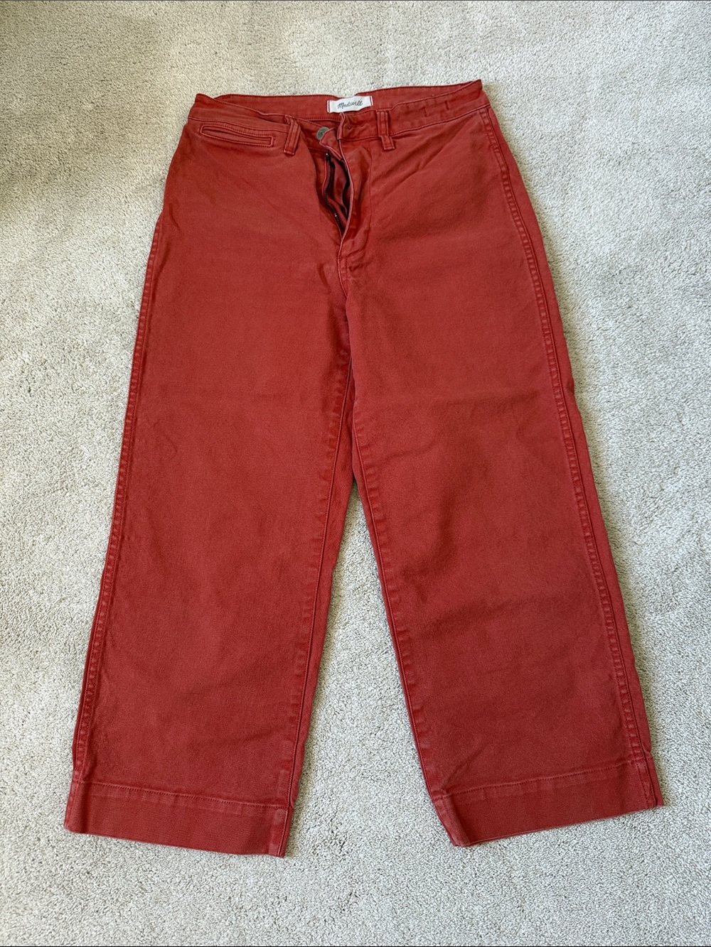 Madewell Wide-Leg Ankle Pants in burnt orange 🍊